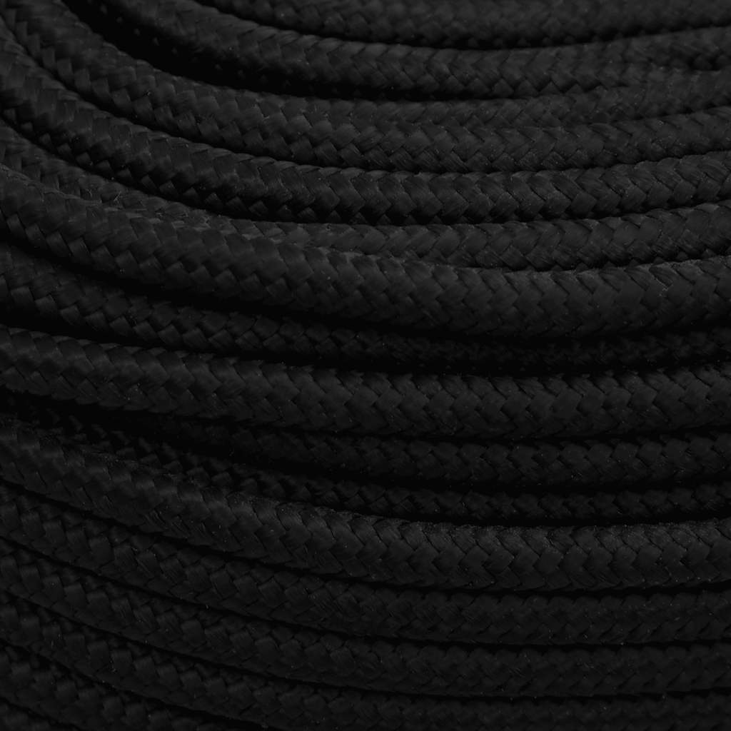 vidaXL Linka robocza, czarna, 6 mm, 500 m, poliester