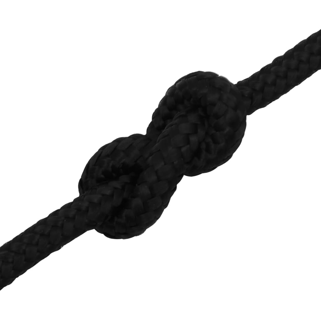 vidaXL LinKa robocza, czarna, 8 mm, 100 m, poliester
