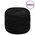 vidaXL Linka robocza, czarna, 8 mm, 500 m, poliester