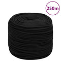 vidaXL Linka robocza, czarna, 10 mm, 250 m, poliester