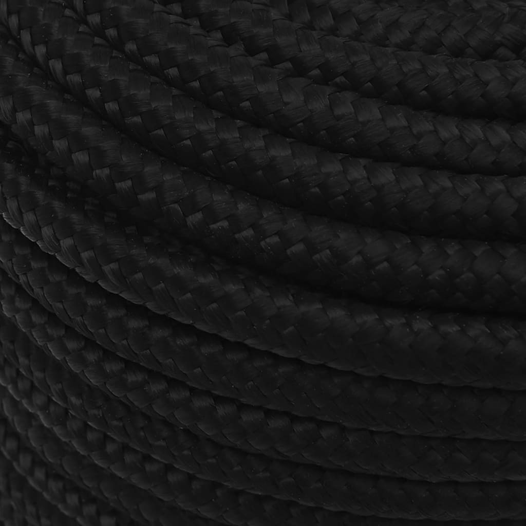 vidaXL LinKa robocza, czarna, 14 mm, 100 m, poliester