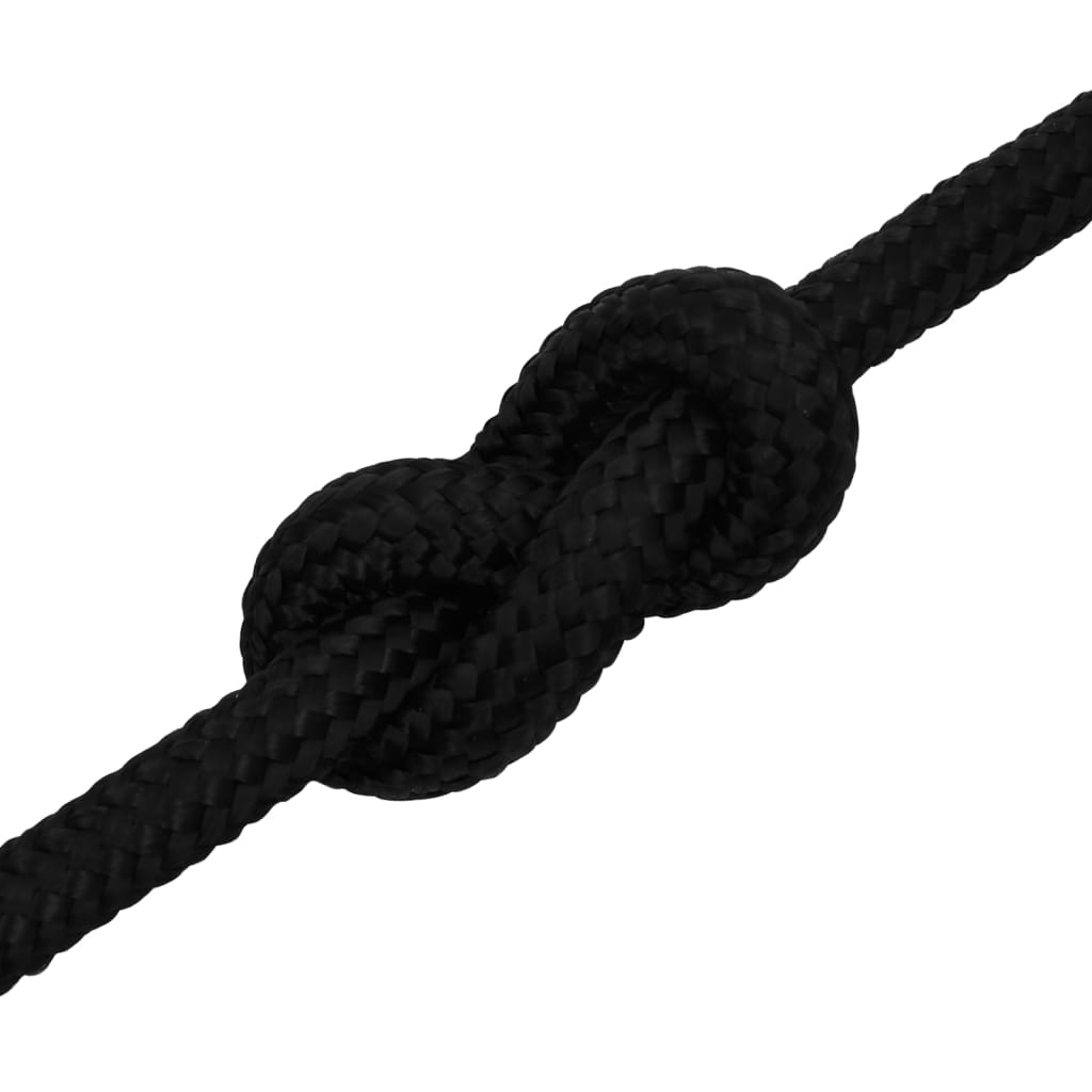 vidaXL Linka robocza, czarna, 18 mm, 25 m, poliester