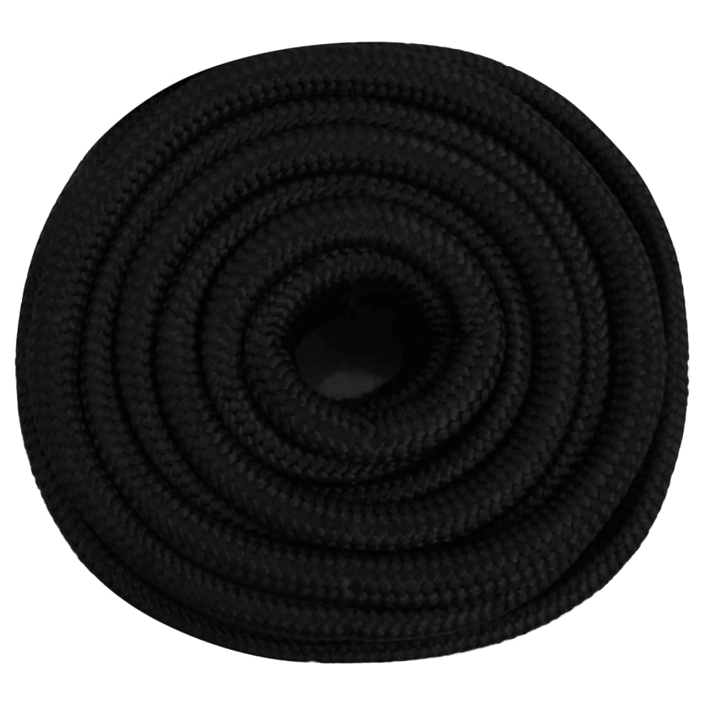 vidaXL Linka robocza, czarna, 20 mm, 50 m, poliester