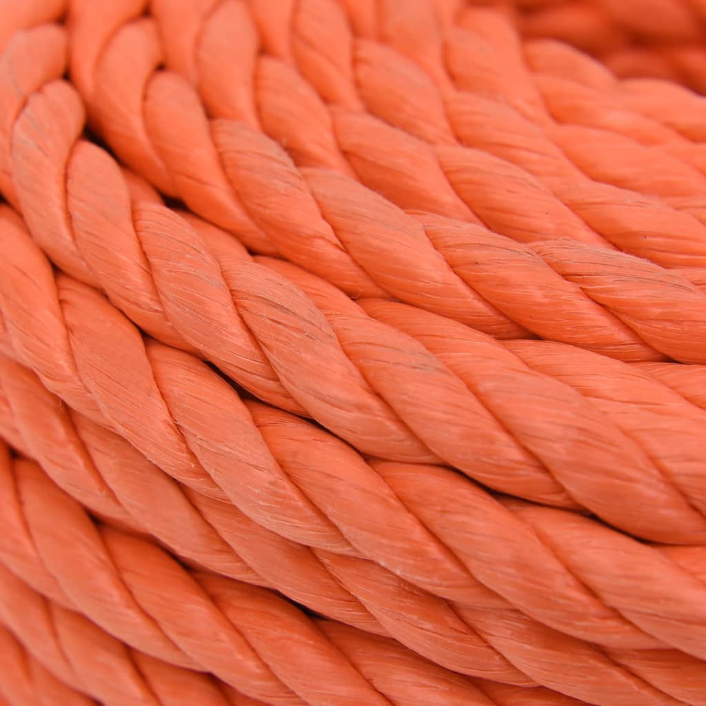 vidaXL Linka robocza, pomarańczowa, 10 mm, 50 m, polipropylen