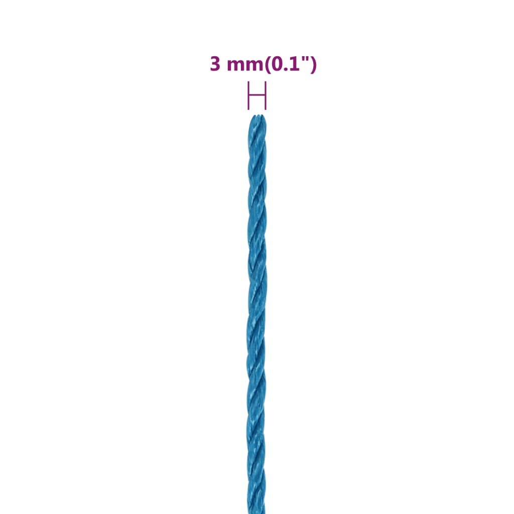 vidaXL Linka robocza, niebieska, 3 mm, 25 m, polipropylen