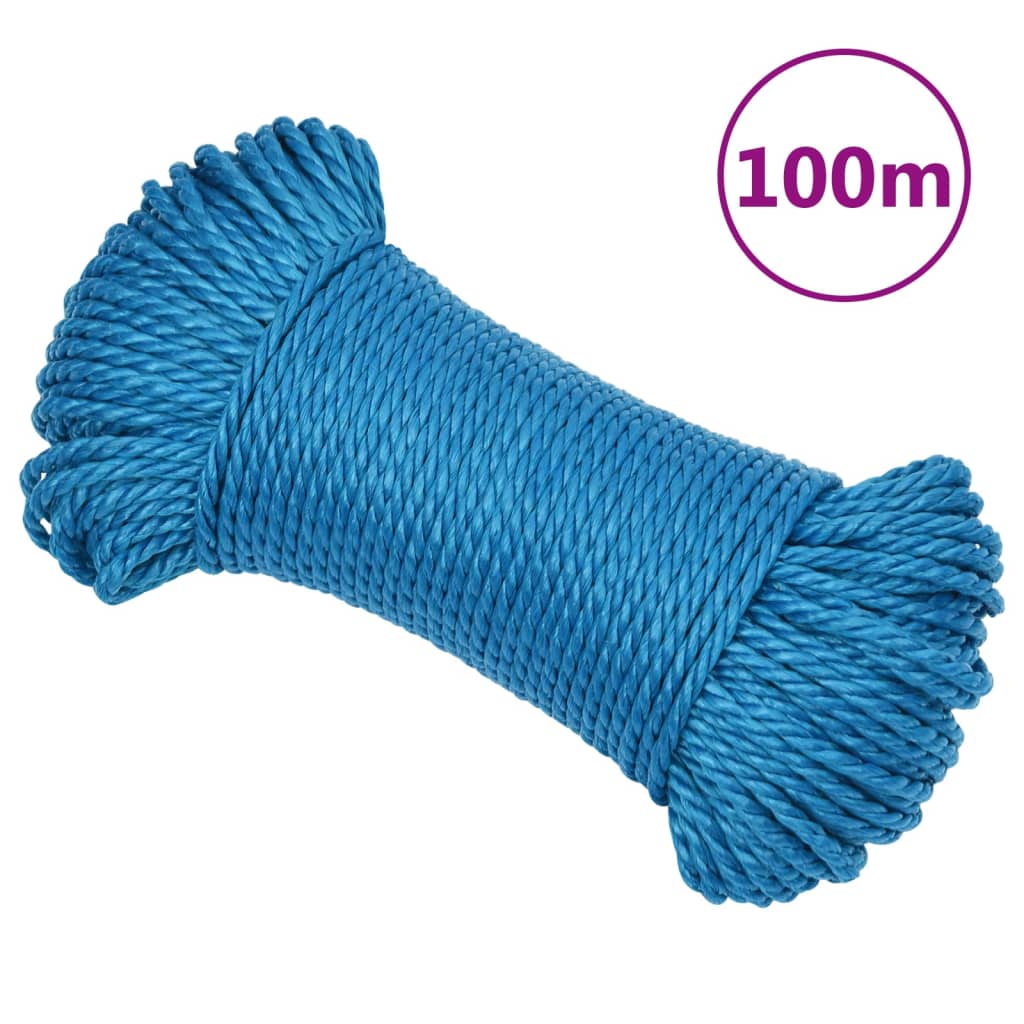 vidaXL Linka robocza, niebieska, 3 mm, 100 m, polipropylen