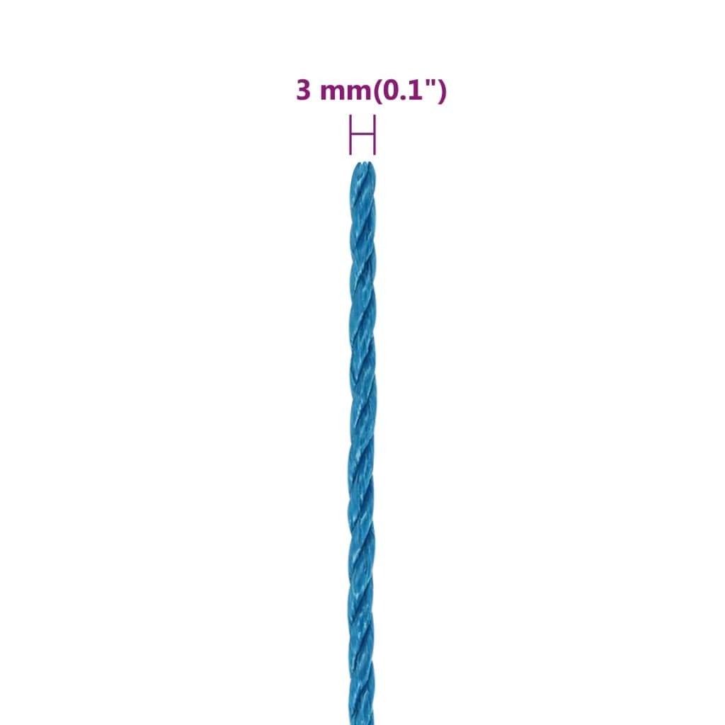 vidaXL Linka robocza, niebieska, 3 mm, 250 m, polipropylen