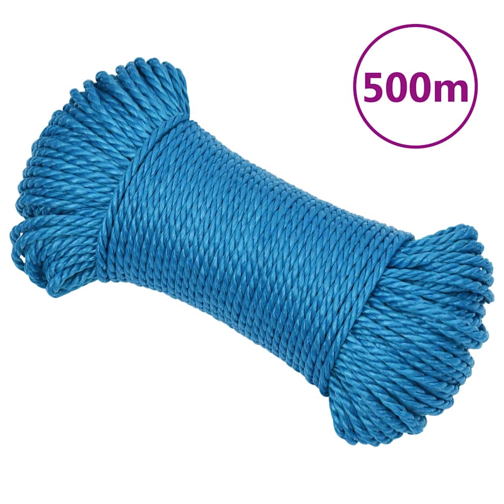 vidaXL Linka robocza, niebieska, 3 mm, 500 m, polipropylen