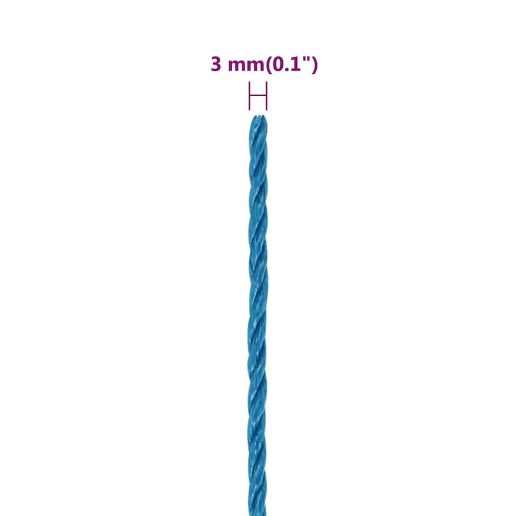 vidaXL Linka robocza, niebieska, 3 mm, 500 m, polipropylen