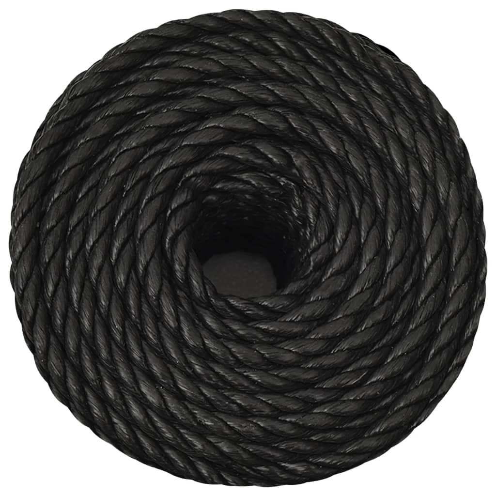 vidaXL Linka robocza, czarna, 10 mm, 250 m, polipropylen