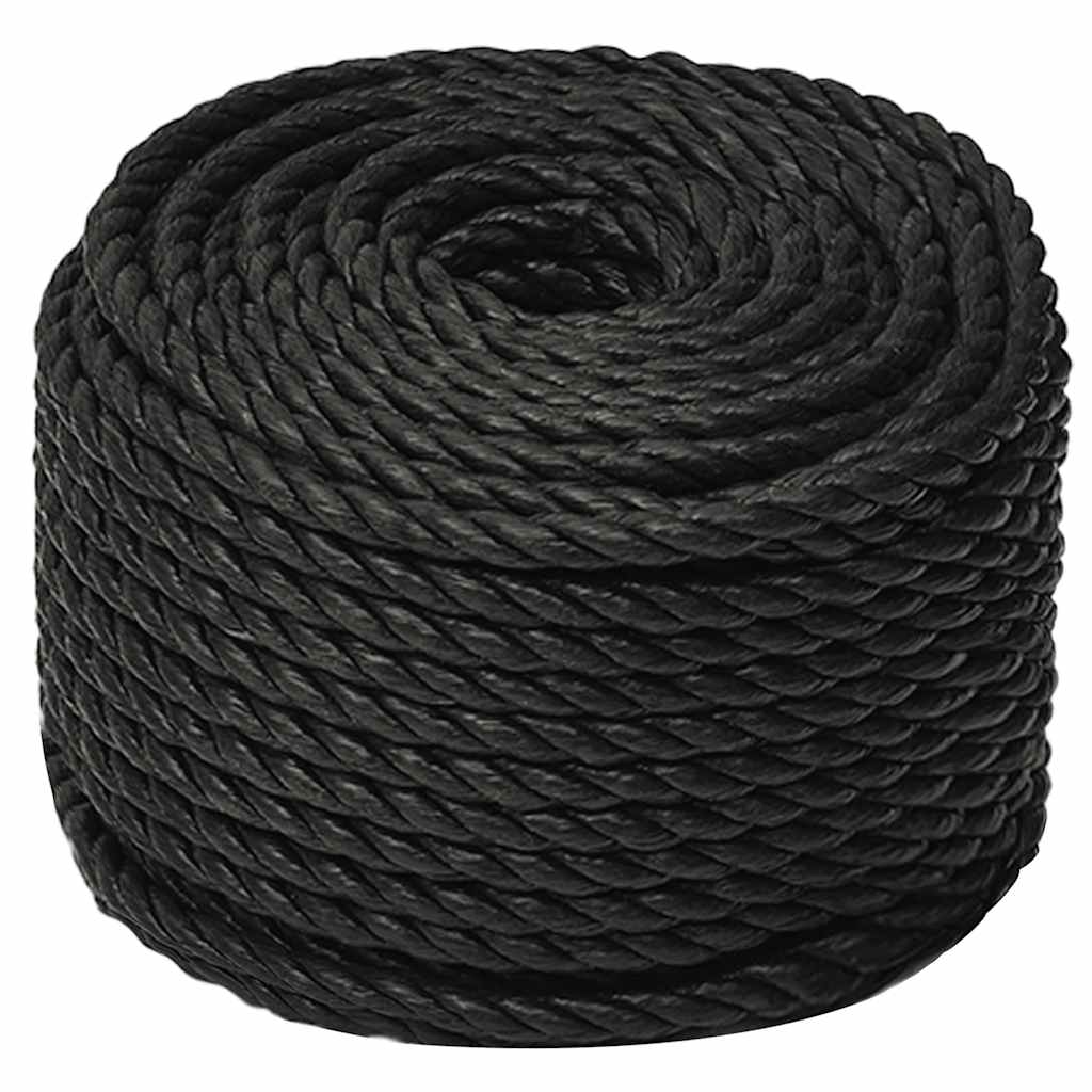 vidaXL Linka robocza, czarna, 10 mm, 500 m, polipropylen