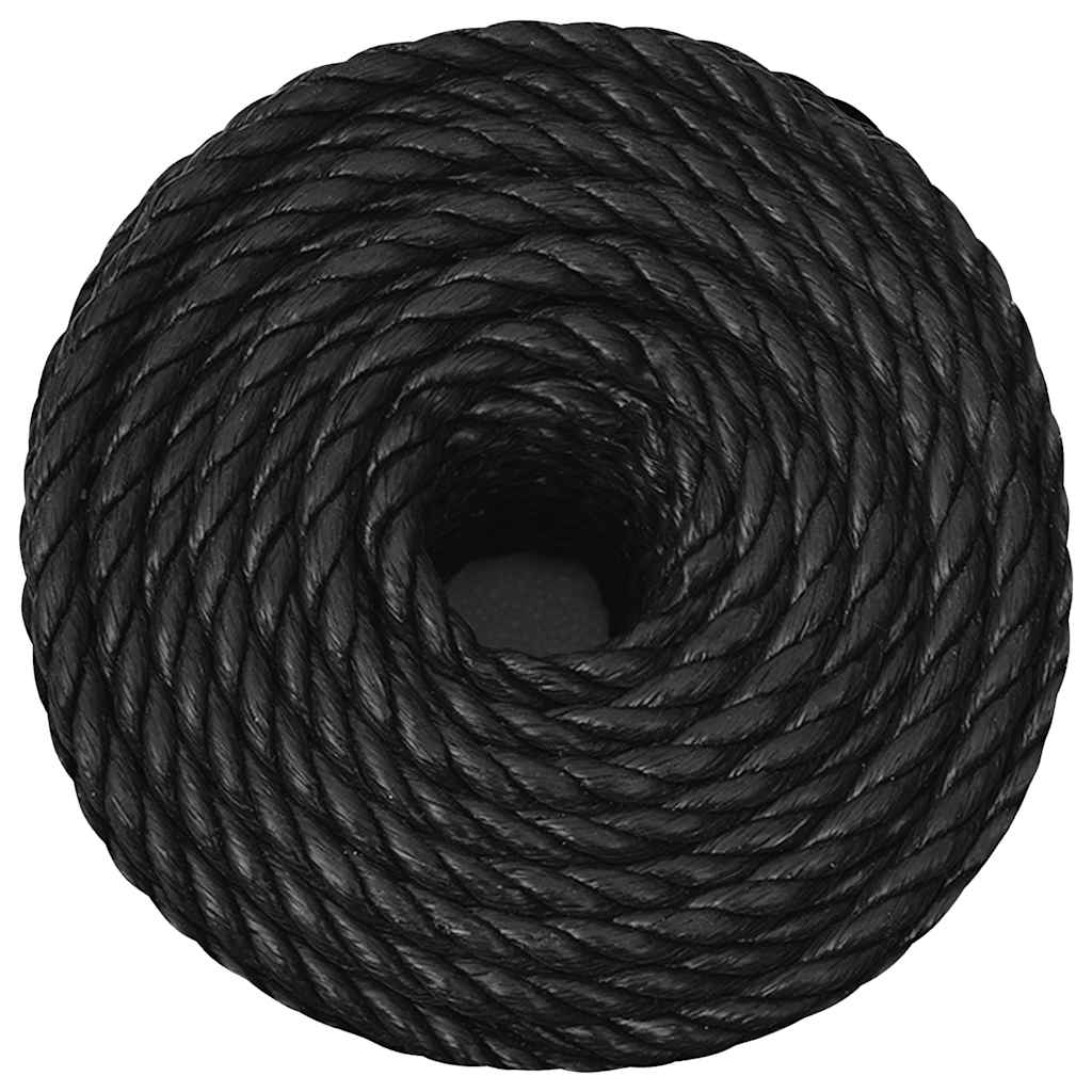 vidaXL Linka robocza, czarna, 10 mm, 500 m, polipropylen
