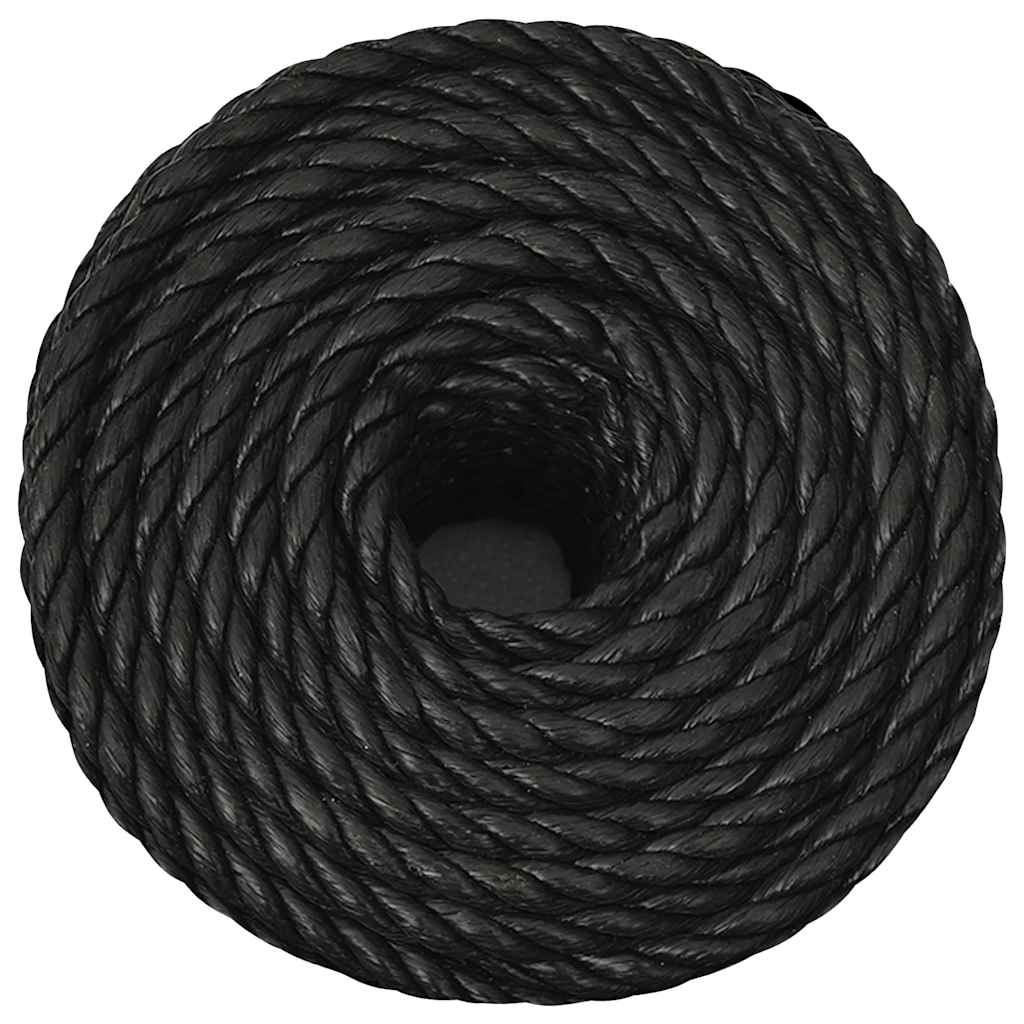 vidaXL Linka robocza, czarna, 14 mm, 25 m, polipropylen