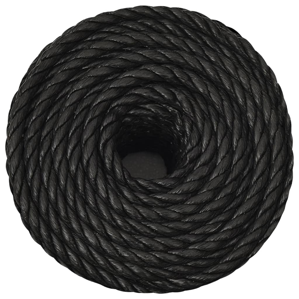 vidaXL Linka robocza, czarna, 16 mm, 50 m, polipropylen