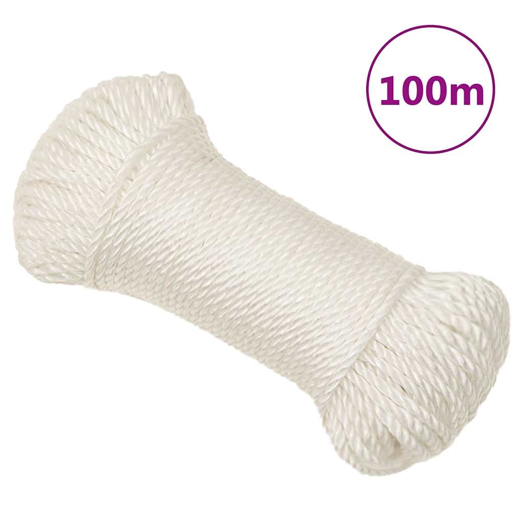 vidaXL Linka robocza, biała, 3 mm, 100 m, polipropylen