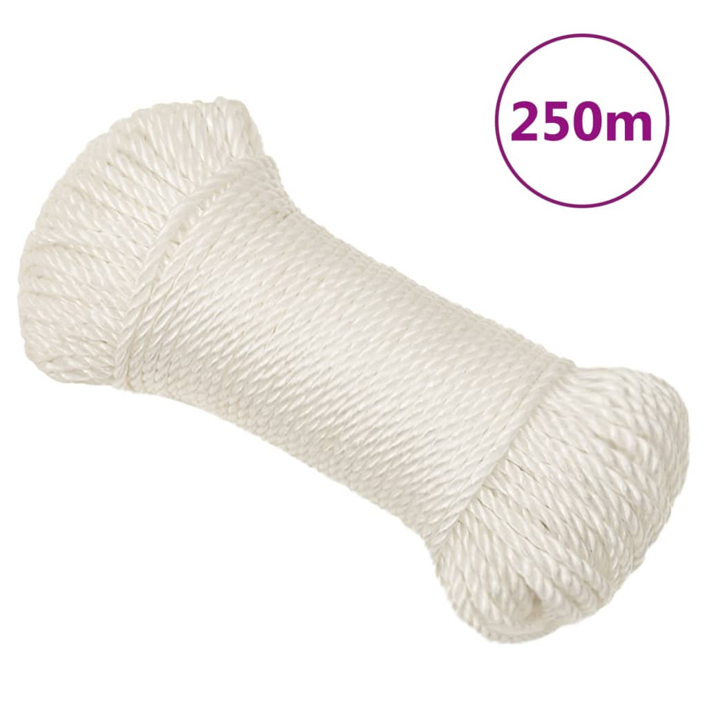 vidaXL Linka robocza, biała, 3 mm, 250 m, polipropylen