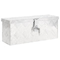 vidaXL Skrzynka do przechowywania, srebrna, 50x15x20,5 cm, aluminium
