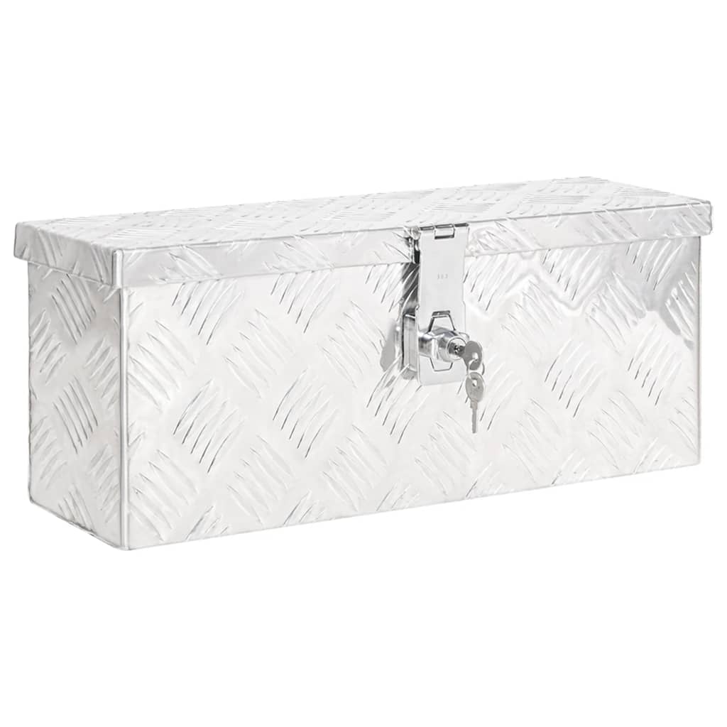 vidaXL Skrzynka do przechowywania, srebrna, 50x15x20,5 cm, aluminium