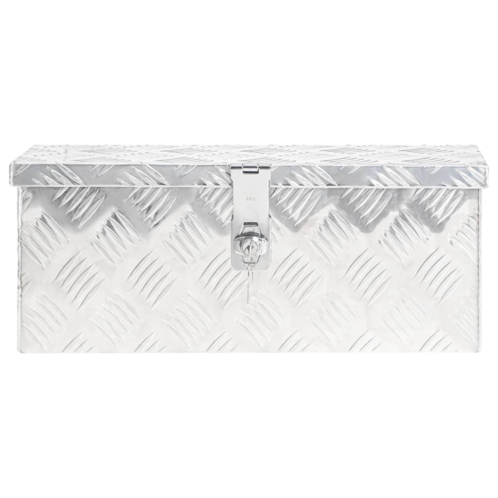 vidaXL Skrzynka do przechowywania, srebrna, 50x15x20,5 cm, aluminium