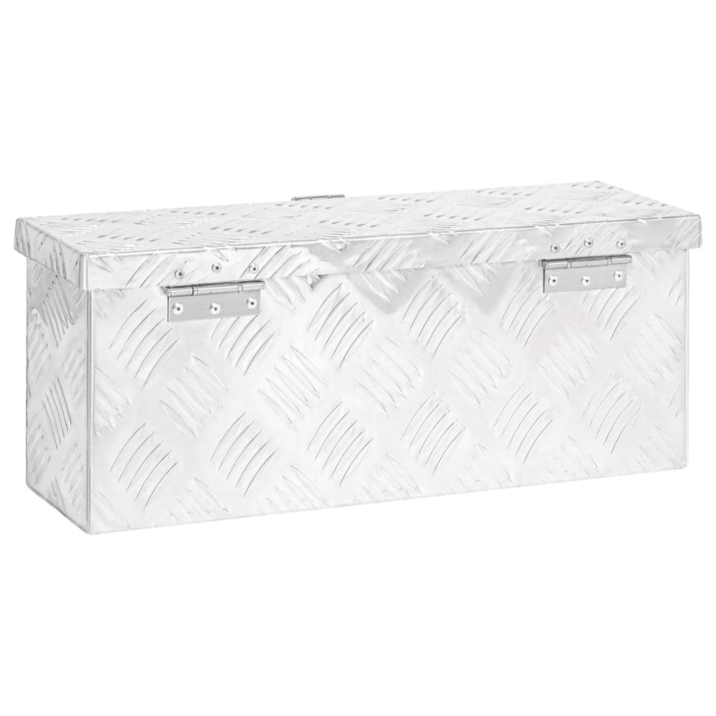 vidaXL Skrzynka do przechowywania, srebrna, 50x15x20,5 cm, aluminium