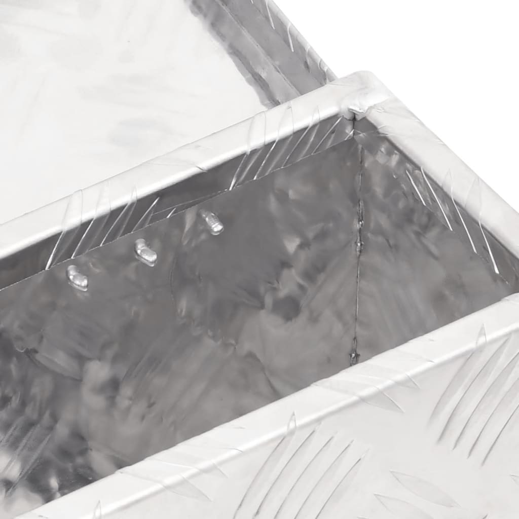 vidaXL Skrzynka do przechowywania, srebrna, 50x15x20,5 cm, aluminium