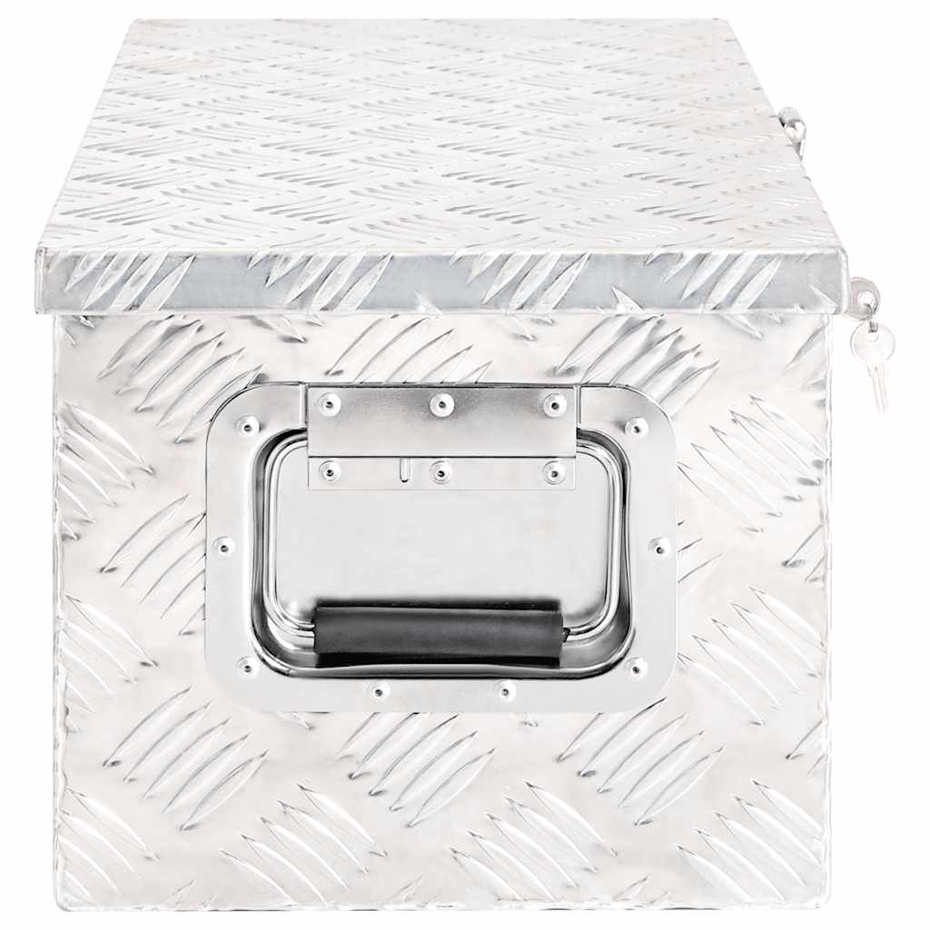 vidaXL Skrzynka do przechowywania, srebrna, 70x31x27 cm, aluminium