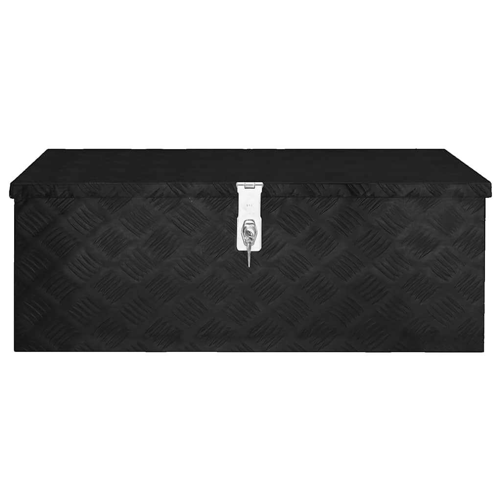 vidaXL Skrzynka do przechowywania, czarna, 80x39x30 cm, aluminium