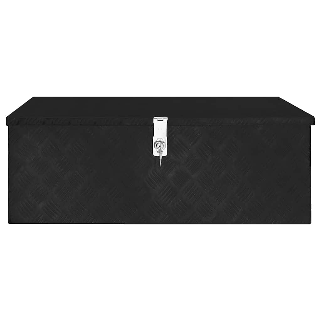 vidaXL Skrzynka do przechowywania, czarna, 90x47x33,5 cm, aluminium