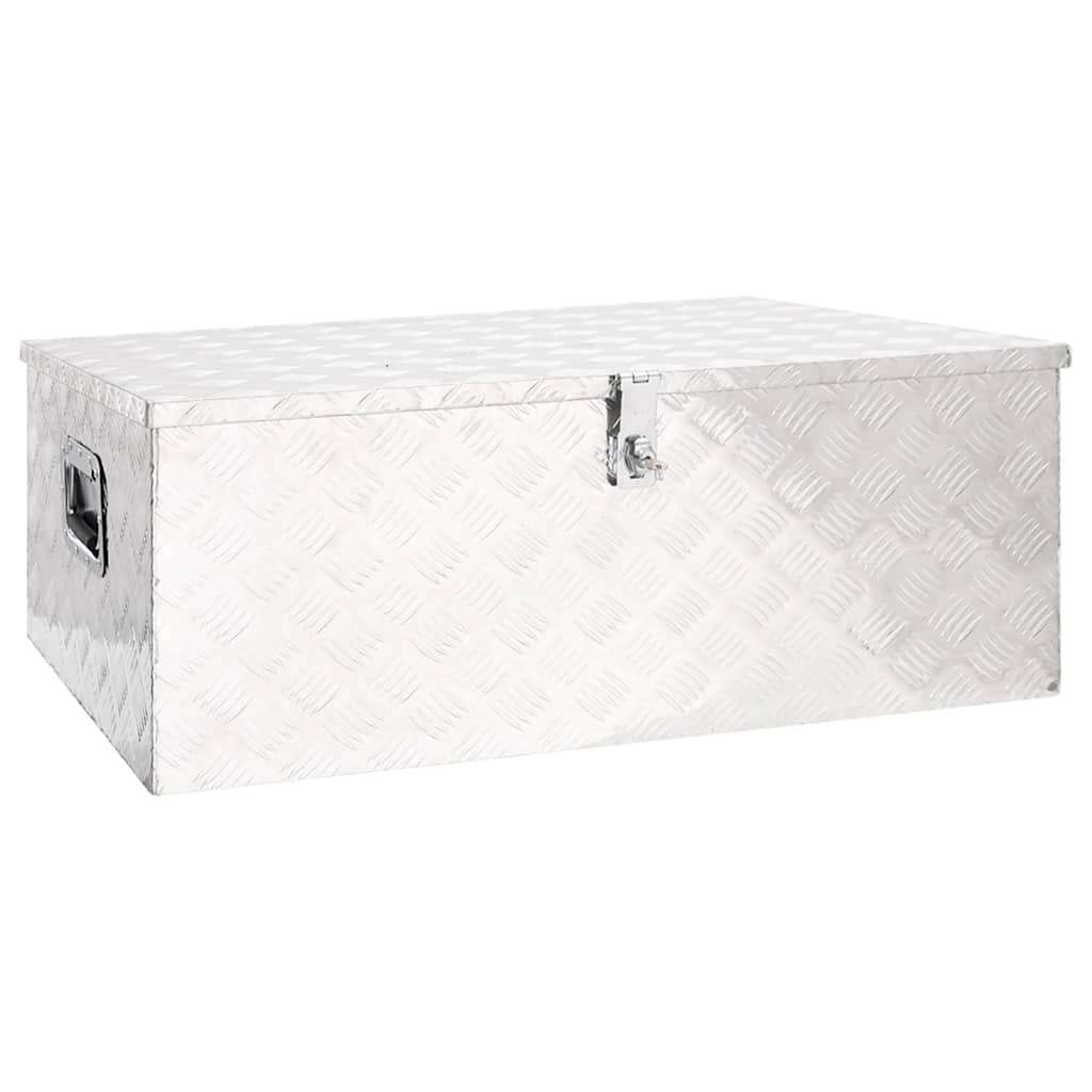 vidaXL Skrzynka do przechowywania, srebrna, 100x55x37 cm, aluminium