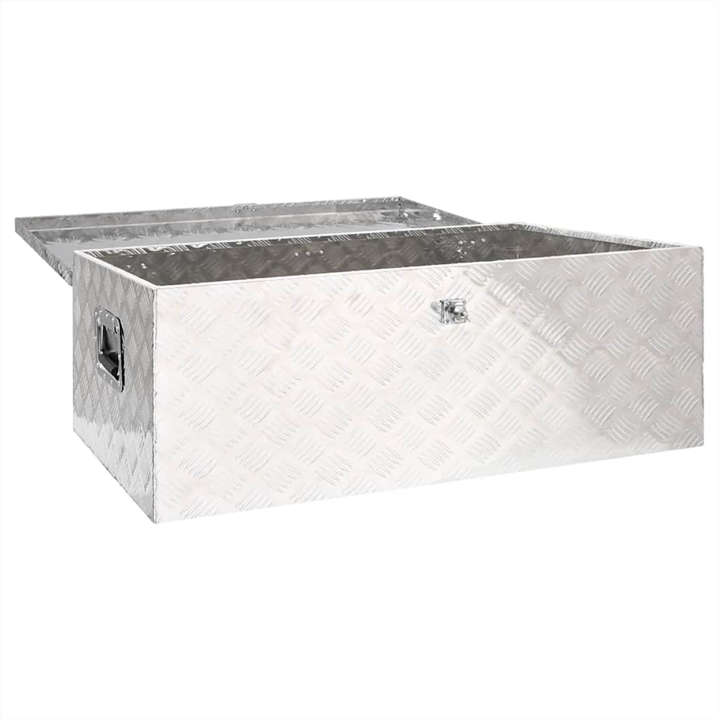 vidaXL Skrzynka do przechowywania, srebrna, 100x55x37 cm, aluminium