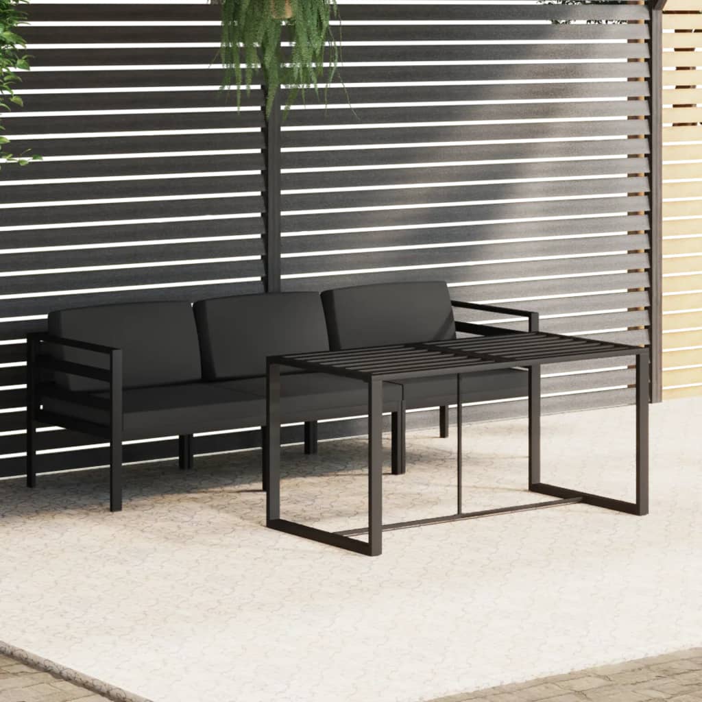 vidaXL 4-cz. zestaw mebli ogrodowych, poduszki, aluminium, antracyt