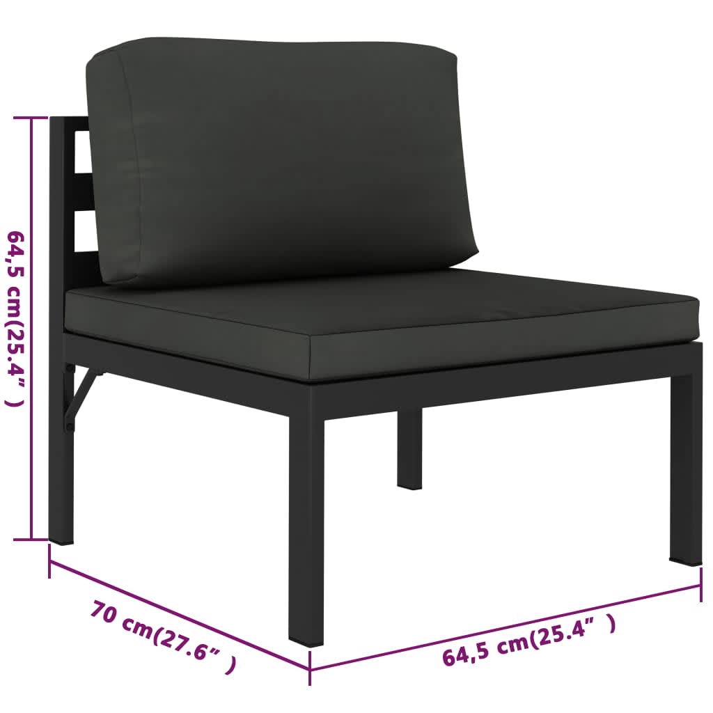 vidaXL 5-cz. zestaw mebli ogrodowych, poduszki, aluminium, antracyt