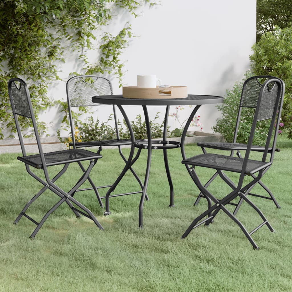 vidaXL 5-częściowy zestaw mebli ogrodowych, metalowa siatka, antracyt