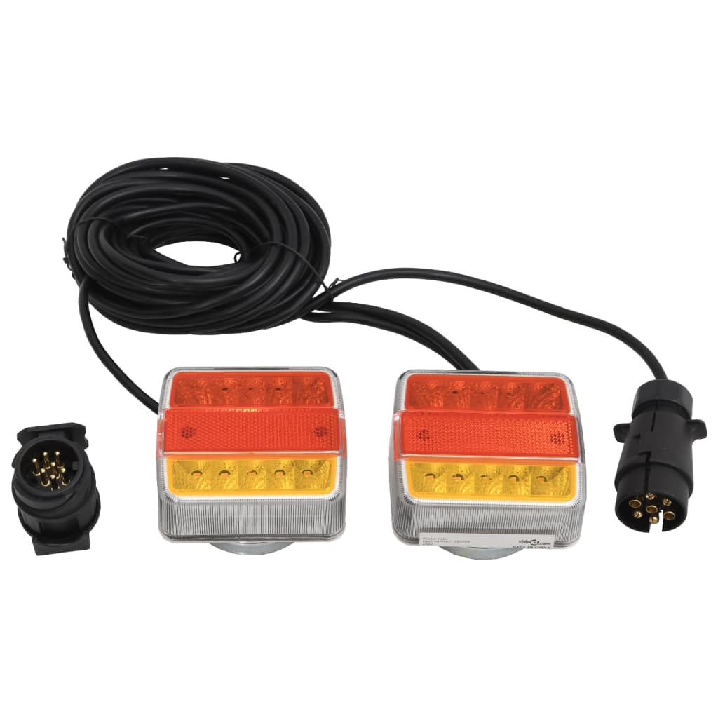 vidaXL Lampy LED do przyczepy, 2 szt., czerwone, 10,5x7,5x10 cm, 12 V