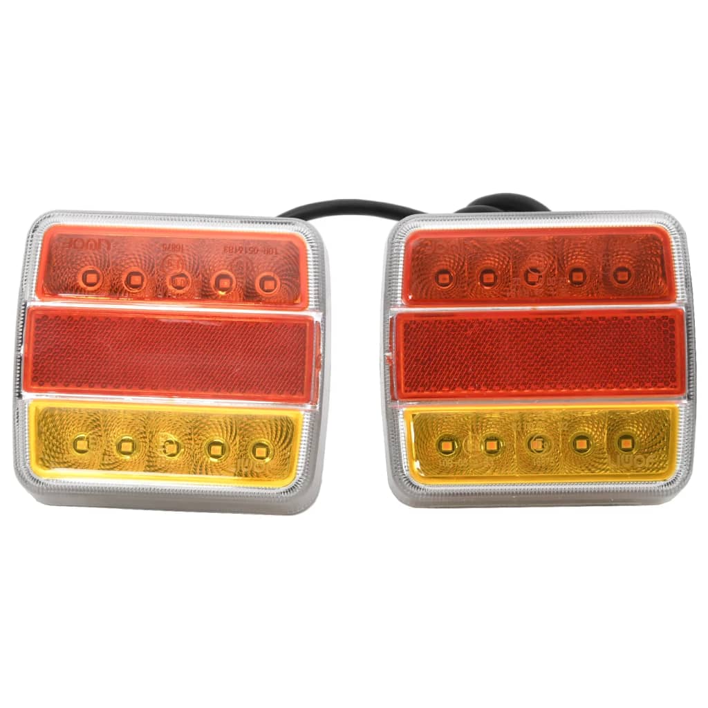 vidaXL Lampy LED do przyczepy, 2 szt., czerwone, 10,5x7,5x10 cm, 12 V