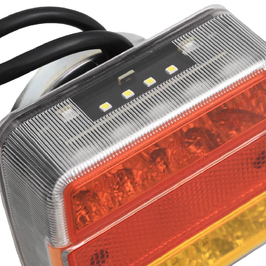 vidaXL Lampy LED do przyczepy, 2 szt., czerwone, 10,5x7,5x10 cm, 12 V