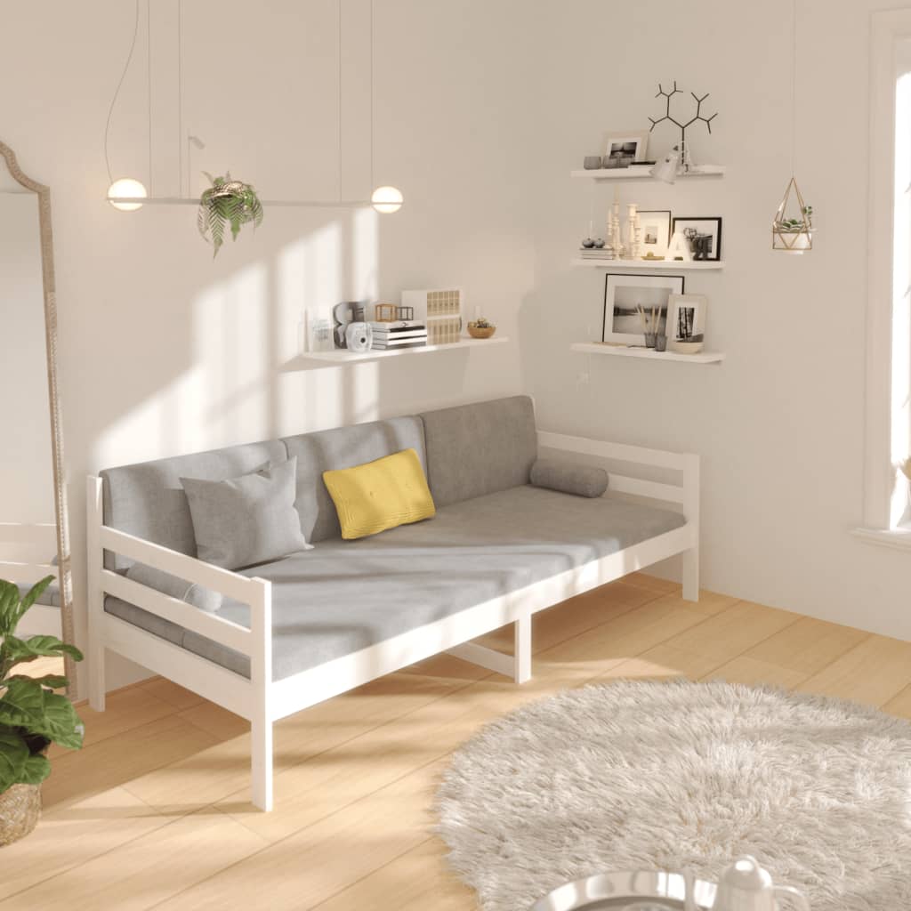 vidaXL Łóżko dzienne bez materaca, białe, 80x200 cm, drewno sosnowe