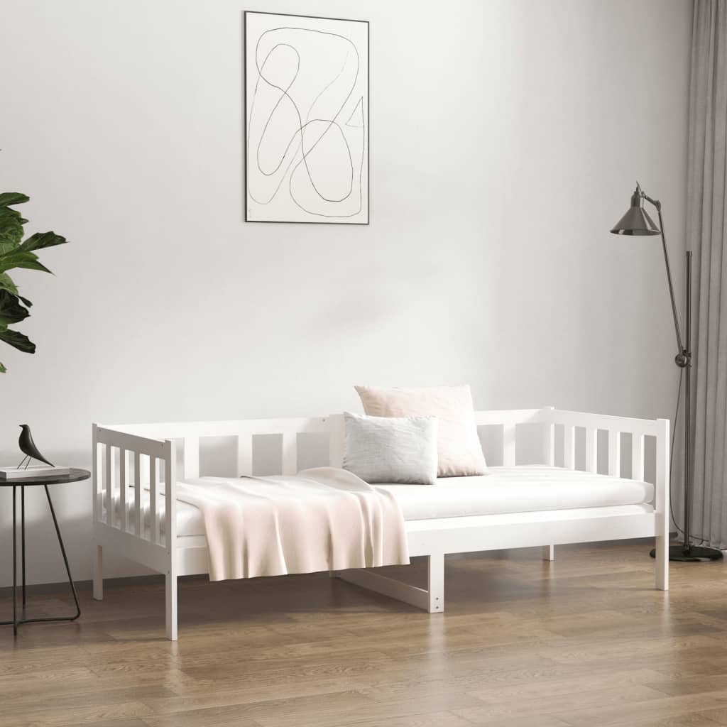 vidaXL Łóżko dzienne bez materaca, białe, 80x200 cm, drewno sosnowe