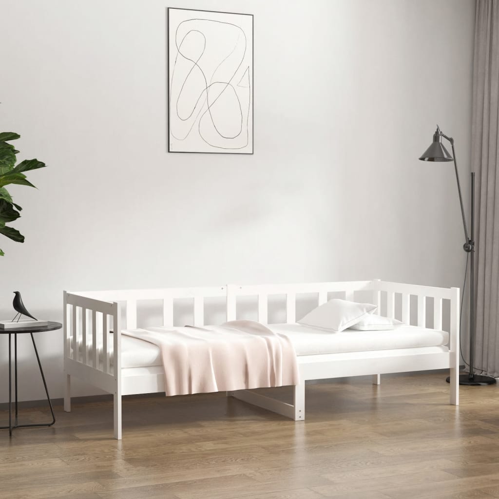 vidaXL Łóżko dzienne bez materaca, białe, 80x200 cm, drewno sosnowe