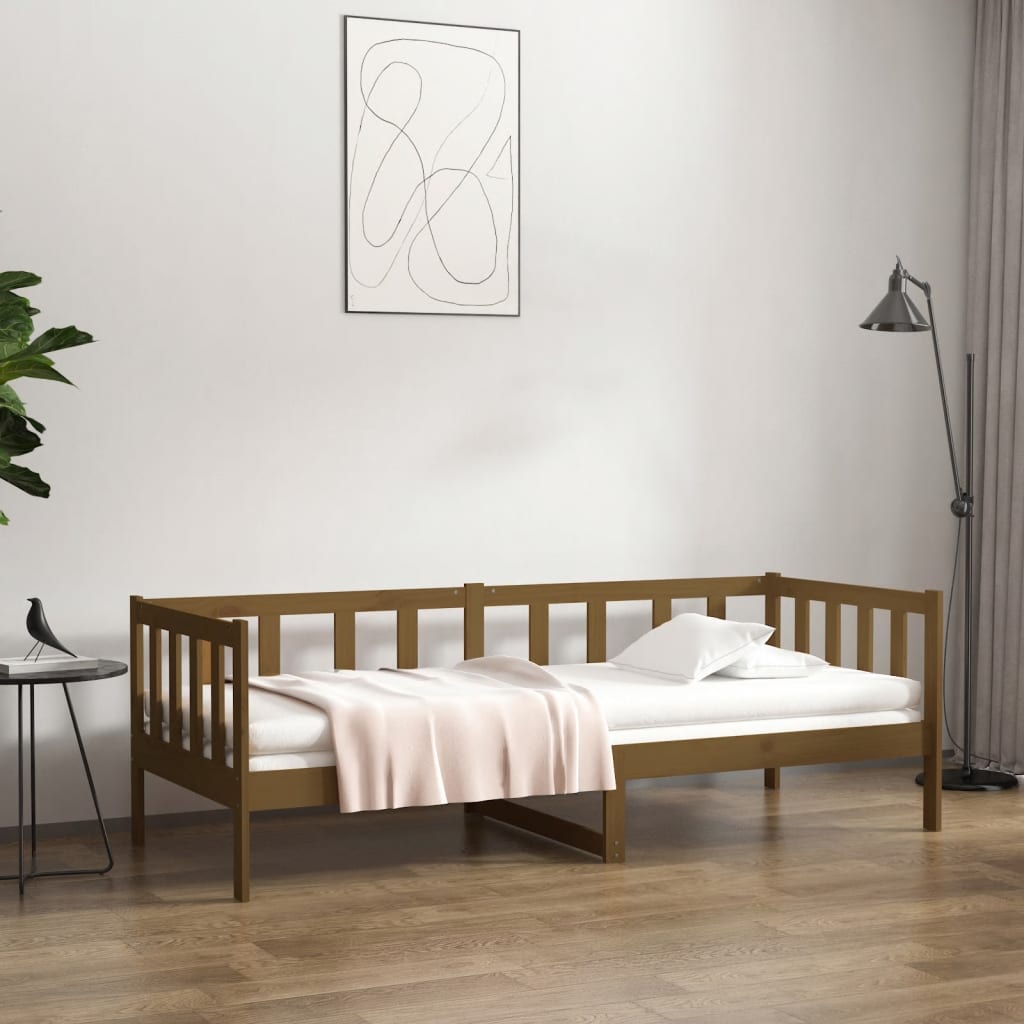 vidaXL Łóżko dzienne, miodowy brąz, 80x200 cm, lite drewno sosnowe