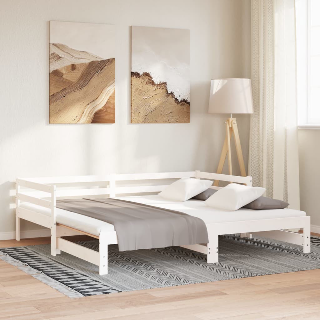 vidaXL Łóżko wysuwane bez materaca, białe, 80x200 cm