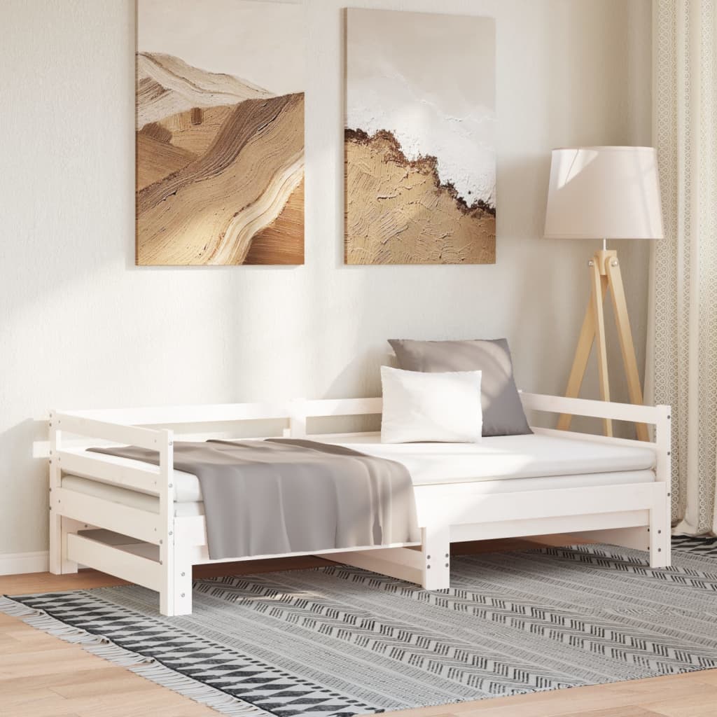 vidaXL Łóżko wysuwane bez materaca, białe, 80x200 cm
