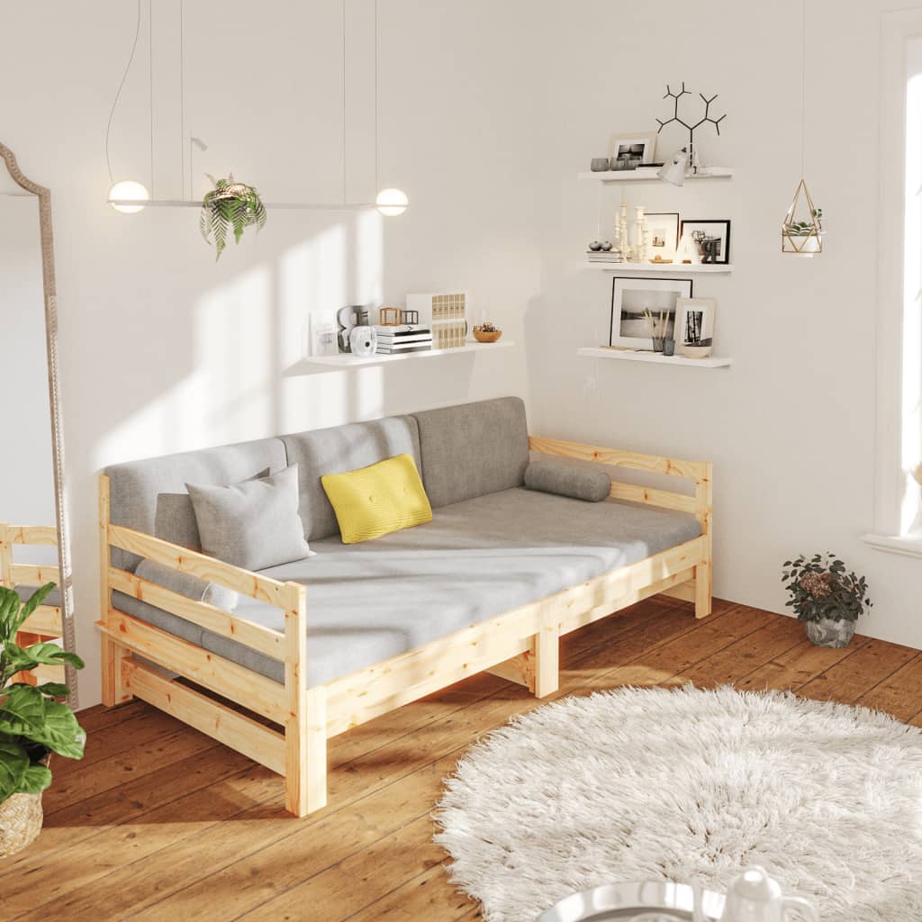 vidaXL Łóżko rozsuwane, 2x(80x200) cm, lite drewno sosnowe