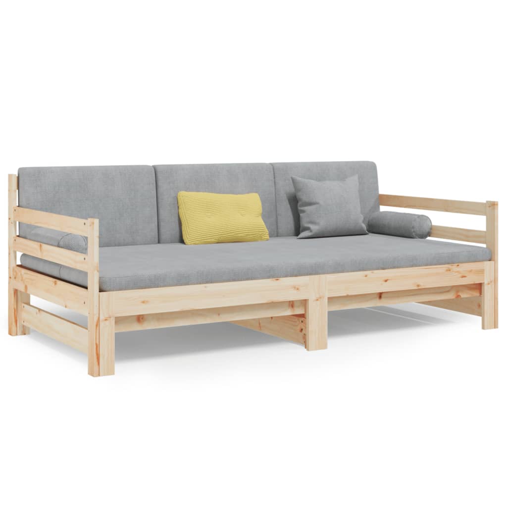 vidaXL Łóżko rozsuwane, 2x(80x200) cm, lite drewno sosnowe