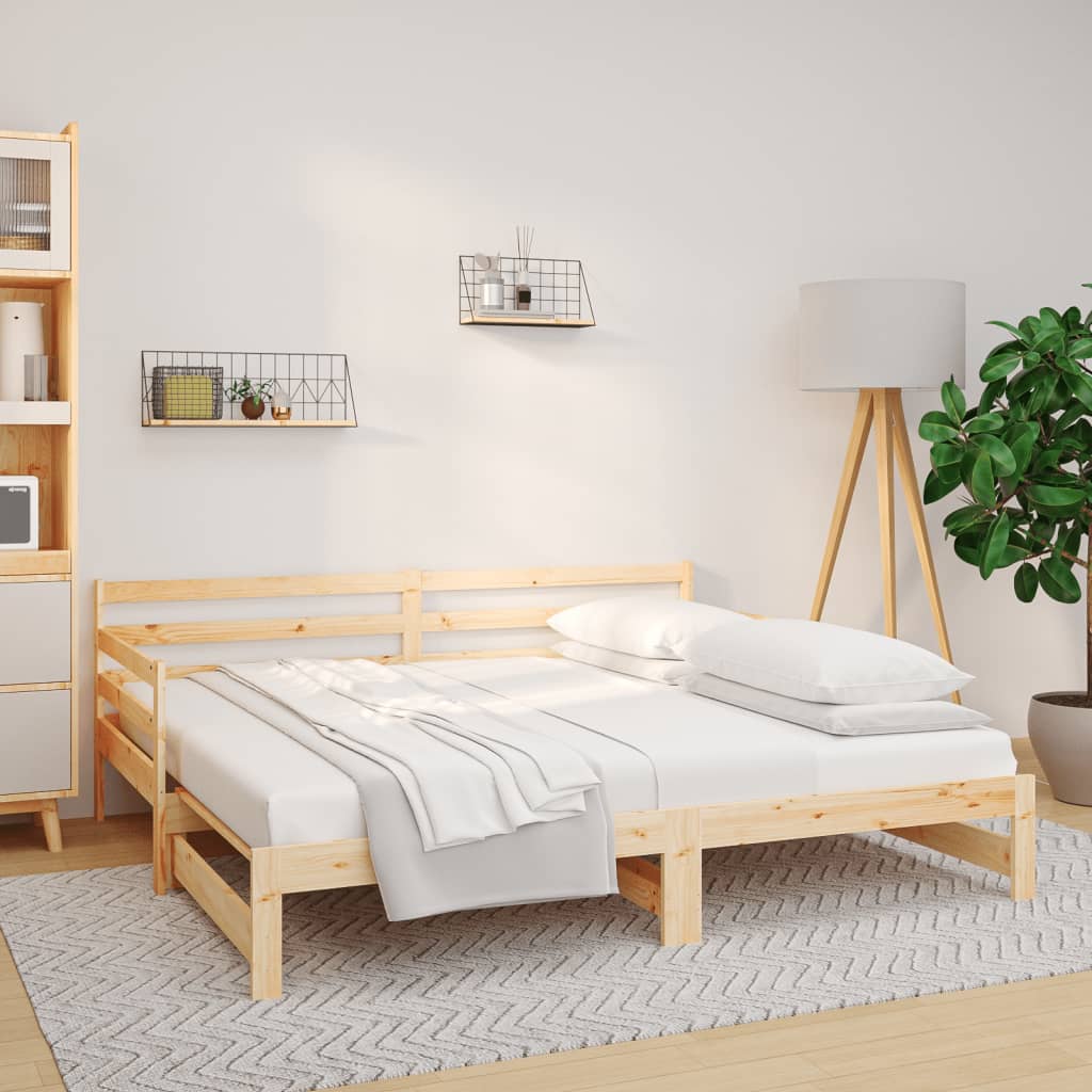 vidaXL Łóżko rozsuwane, 2x(80x200) cm, lite drewno sosnowe