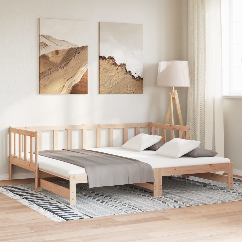 vidaXL Łóżko rozsuwane, 2x(80x200) cm, lite drewno sosnowe