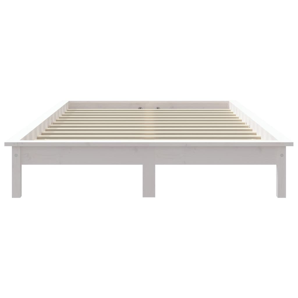 vidaXL Rama łóżka, biała, 120 x 200 cm, lite drewno sosnowe