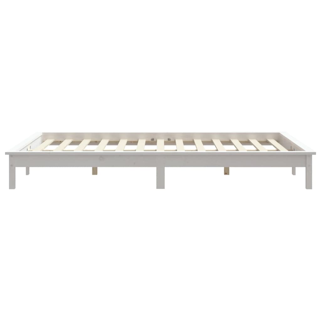 vidaXL Rama łóżka, biała, 150x200 cm, lite drewno sosnowe