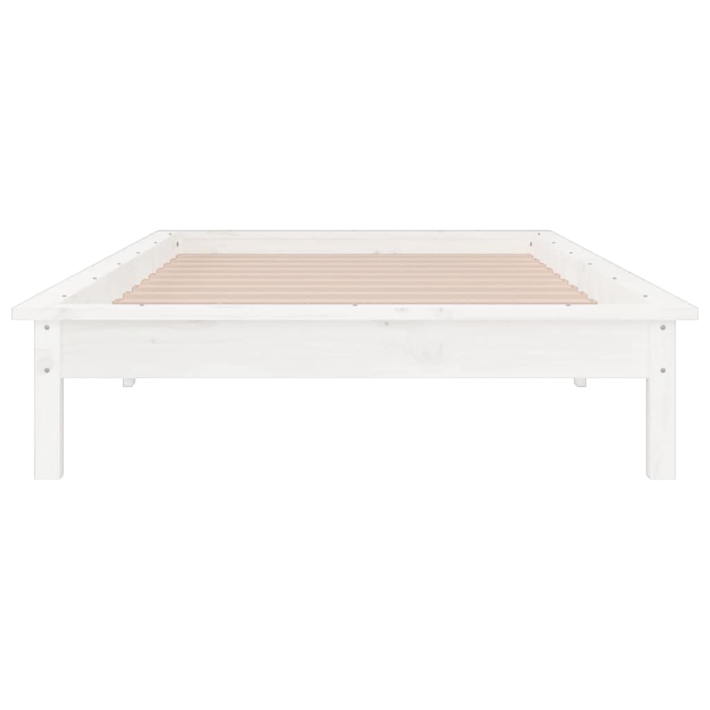 vidaXL Rama łóżka z LED, 90x200 cm, lite drewno