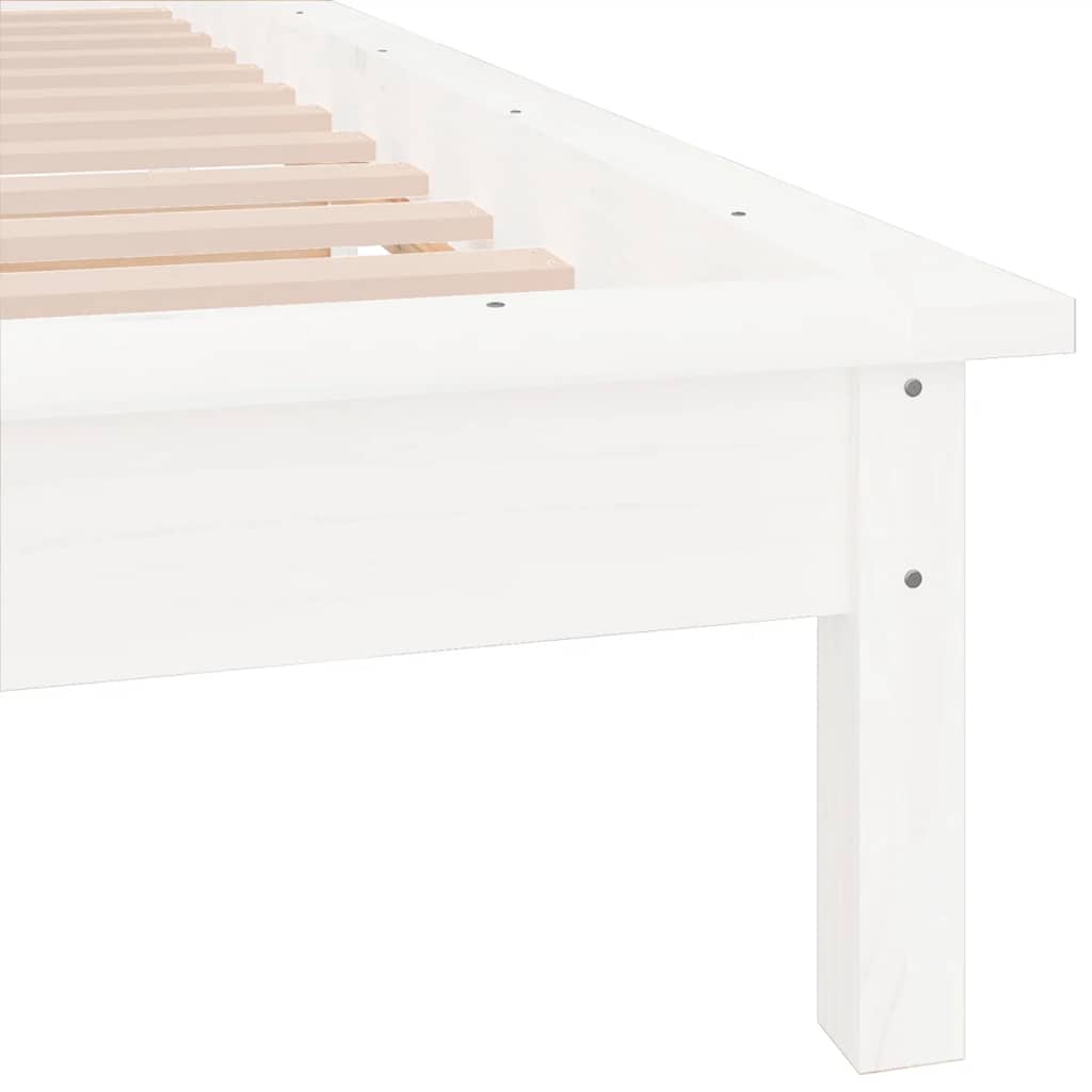 vidaXL Rama łóżka z LED, 90x200 cm, lite drewno